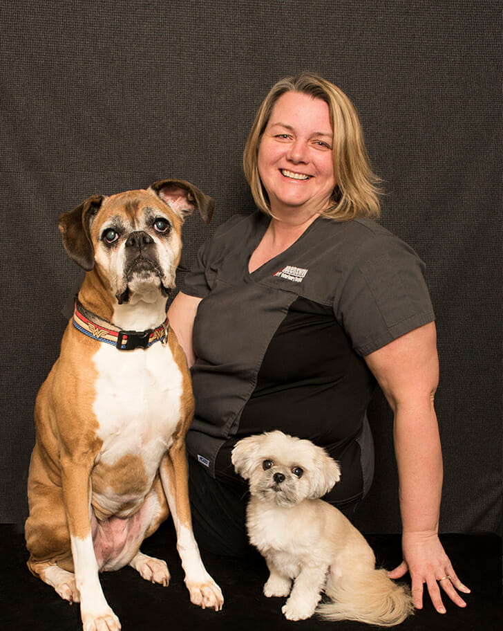 Lisa Weaver with two dogs