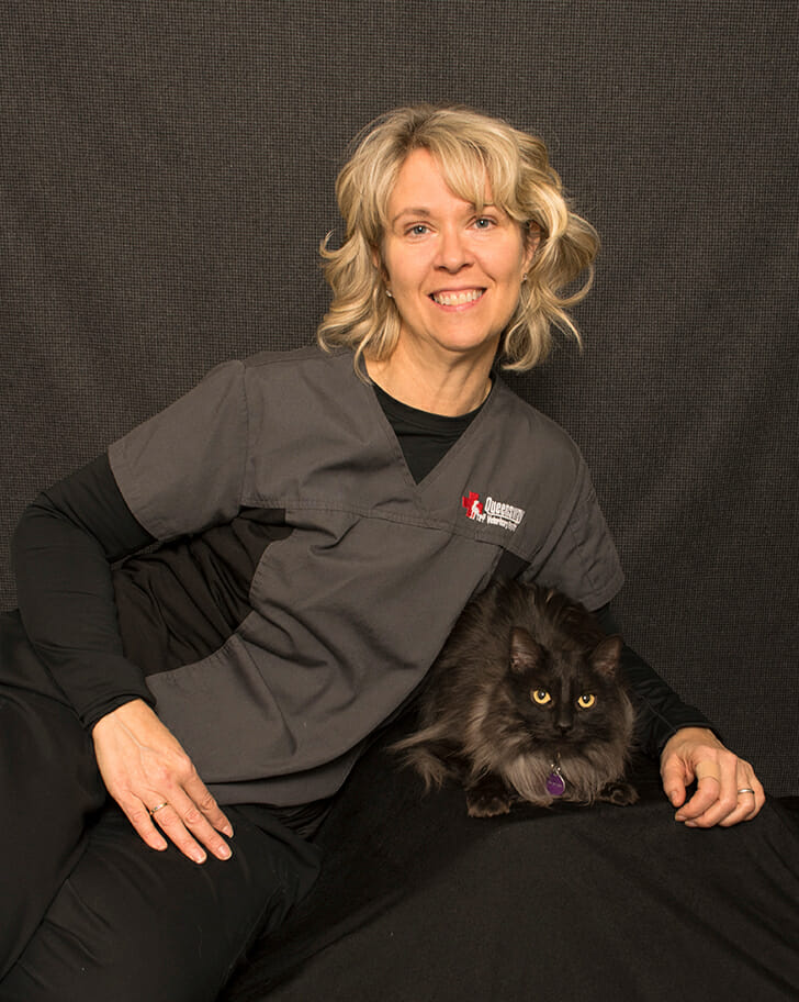 Paula Kowalsky with a cat